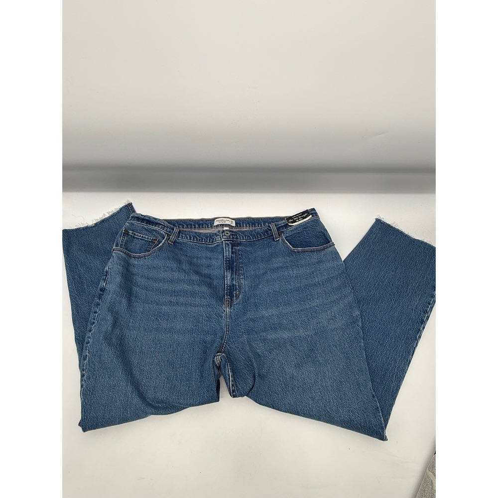 Abercrombie & Fitch 90s Straight Ultra High Rise Curve Love Jeans Blue 36 22s